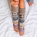 Taupe Nordic Snowflake Leg Warmers | AILI'S CORNER