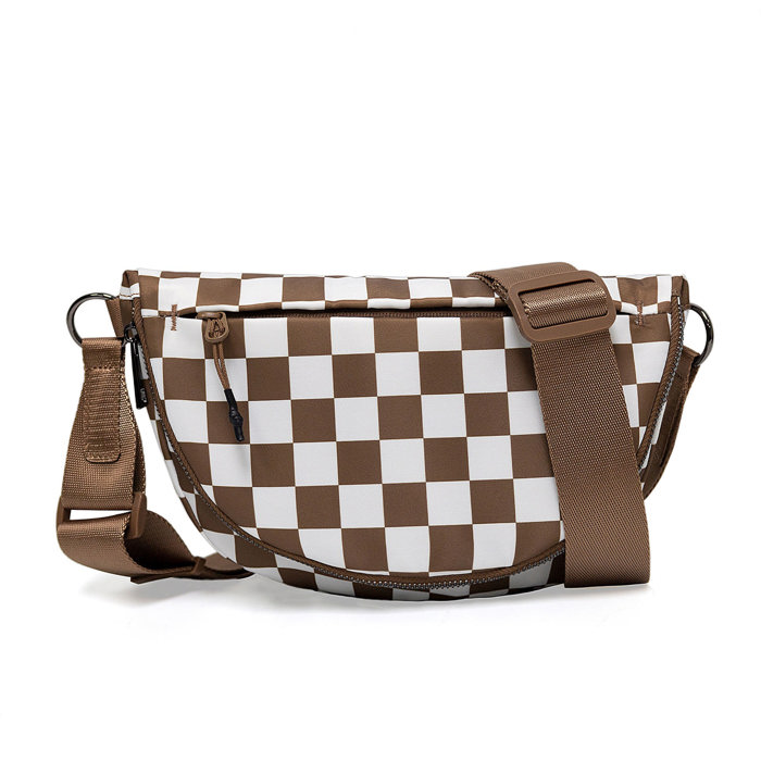 Olivia Nylon Checkered Foldover Crossbody | AILI'S CORNER