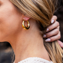  18K STAINLESS STEEL MOD HOOP EARRINGS  | AILI'S CORNER