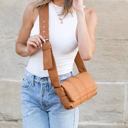 Camel Selma Foldover Puffer Crossbody | AILI'S CORNER