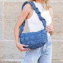 Denim Blue Indy Convertible Quilted Puffer Crossbody | AILI'S CORNER