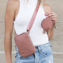 Mocha Eva Clippable/Removable Coin Pouch Crossbody | AILI'S CORNER