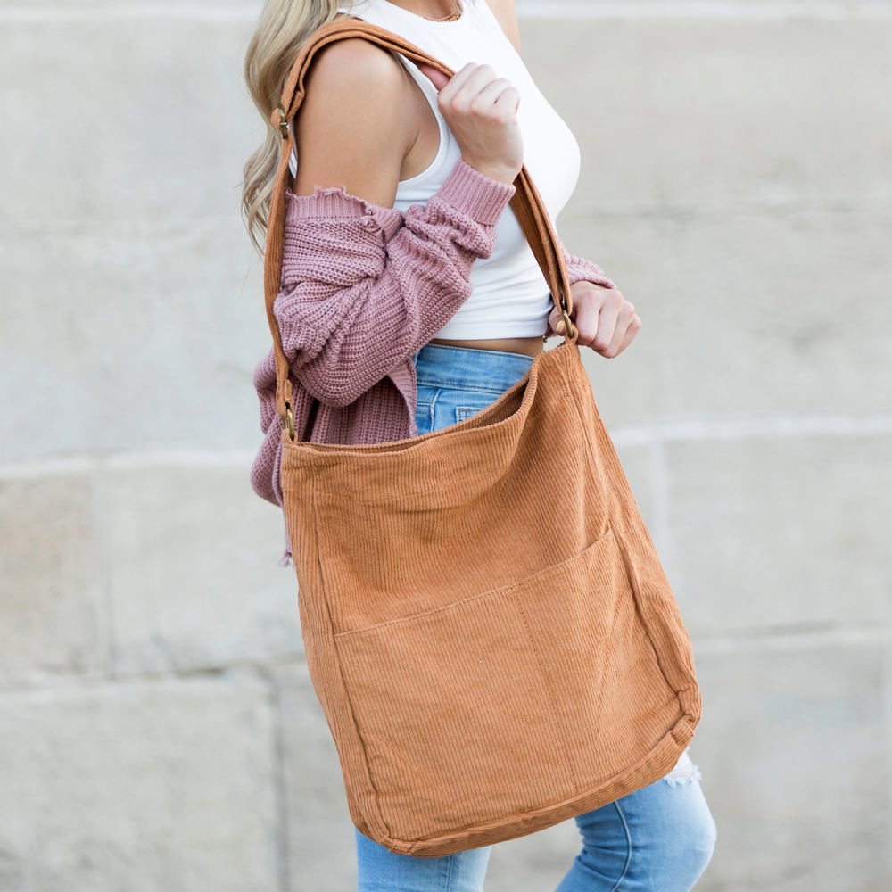 Corduroy Messenger Bag | AILI'S CORNER