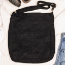 Black Corduroy Messenger Bag | AILI'S CORNER