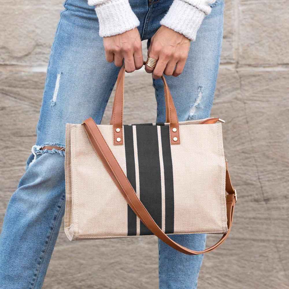 Canvas Stripe Tote | AILI'S CORNER