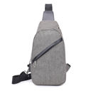 Gray Cross Zip Sling Bag | AILI'S CORNER