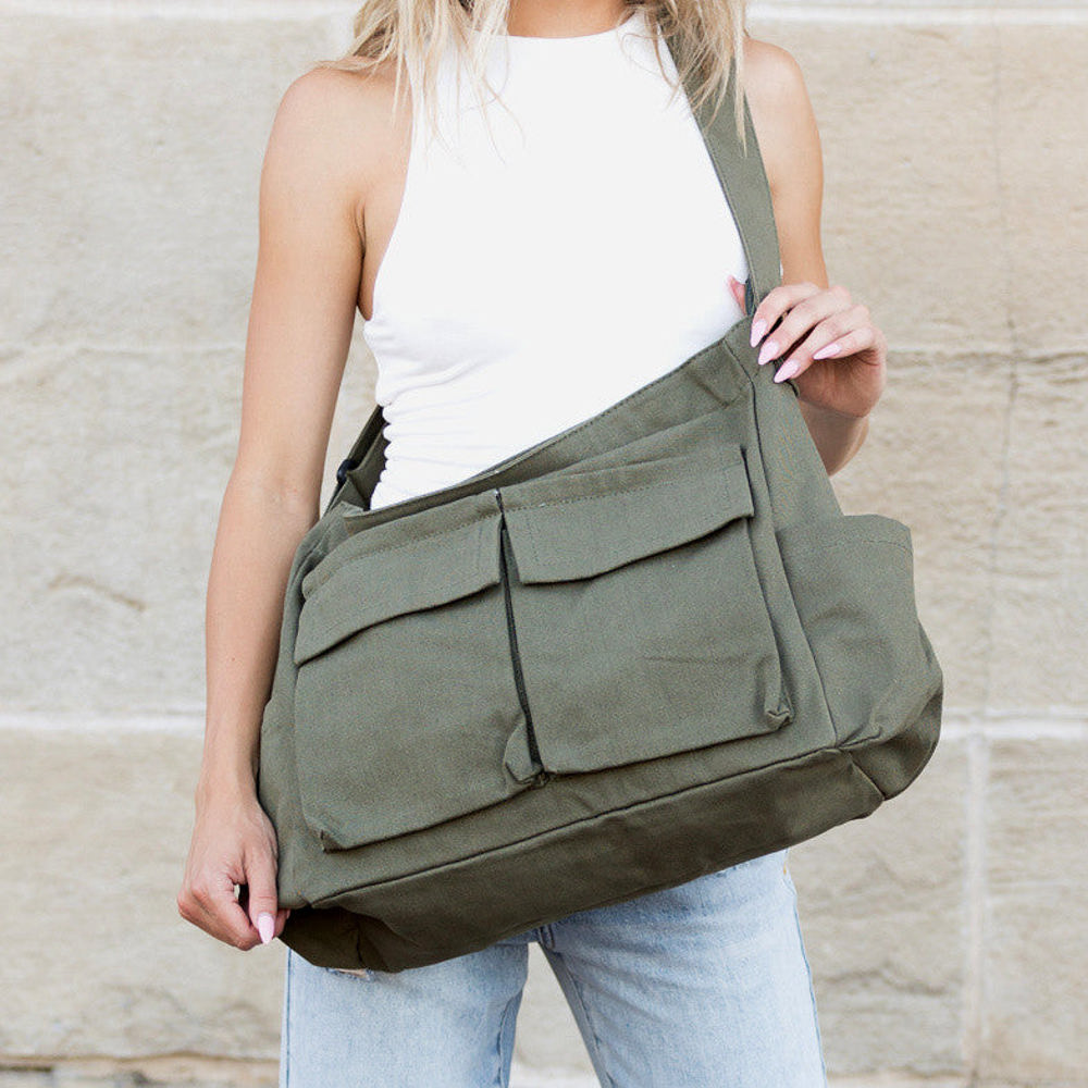 Nova Oversize Canvas Messenger Bag | AILI'S CORNER