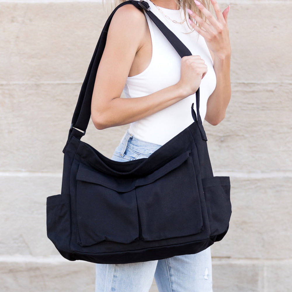 Nova Oversize Canvas Messenger Bag | AILI'S CORNER