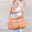 Camel Nova Oversize Canvas Messenger Bag | AILI'S CORNER