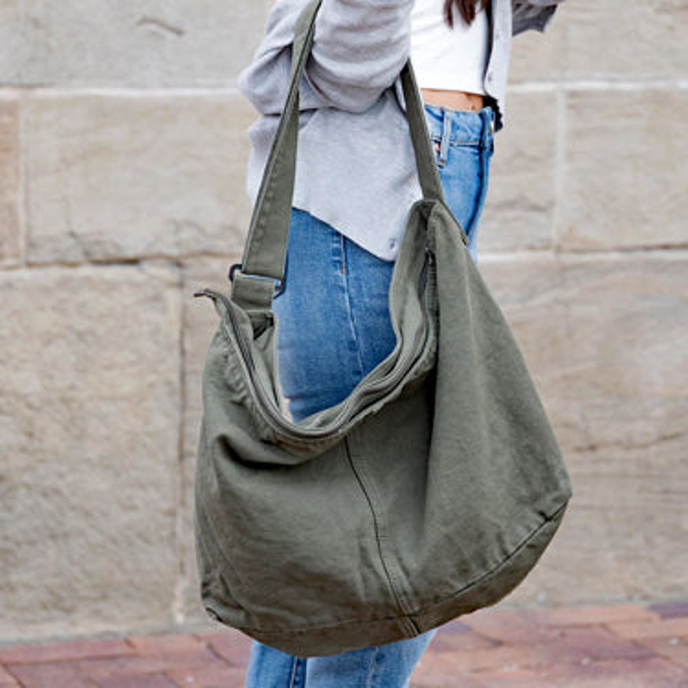 Oversize Canvas Messenger Bag | AILI'S CORNER