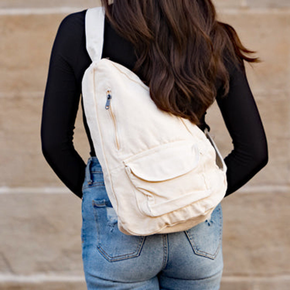 Oversize Canvas Sling Bag | AILI'S CORNER