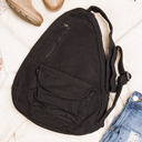 Black Oversize Canvas Sling Bag | AILI'S CORNER