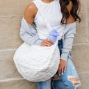 White Oversize Quilted Messenger Bag | AILI'S CORNER