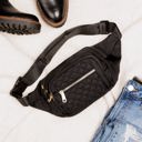 Black Quilted Sling/Belt Bag | AILI'S CORNER