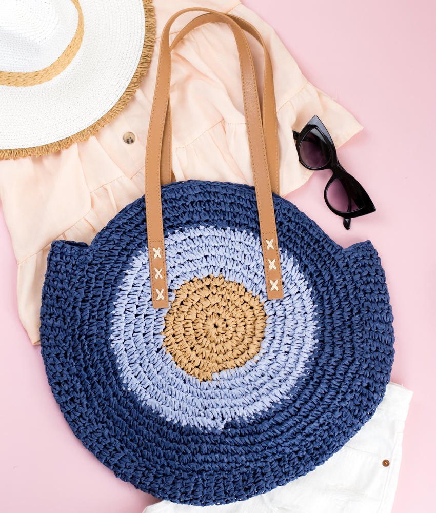 Straw Circle Tote – Woven Handbag in 5 Colors