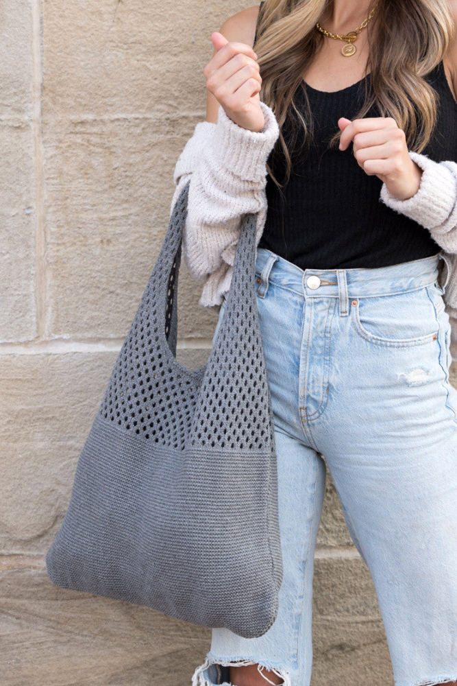 Soft Knit Hobo Shoulder Bag | AILI'S CORNER