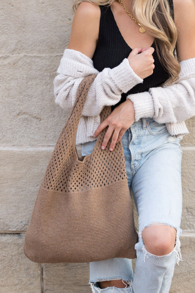 Soft Knit Hobo Shoulder Bag | AILI'S CORNER