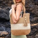  Valeria Two-Tone Straw Tote | AILI'S CORNER