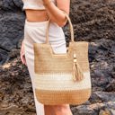  Valeria Two-Tone Straw Tote | AILI'S CORNER