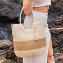  Valeria Two-Tone Straw Tote | AILI'S CORNER