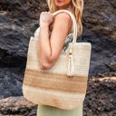  Valeria Two-Tone Straw Tote | AILI'S CORNER