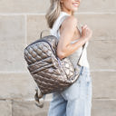  Jade Metallic Puffer Backpack | AILI'S CORNER