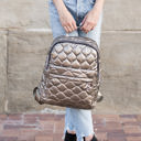  Jade Metallic Puffer Backpack | AILI'S CORNER