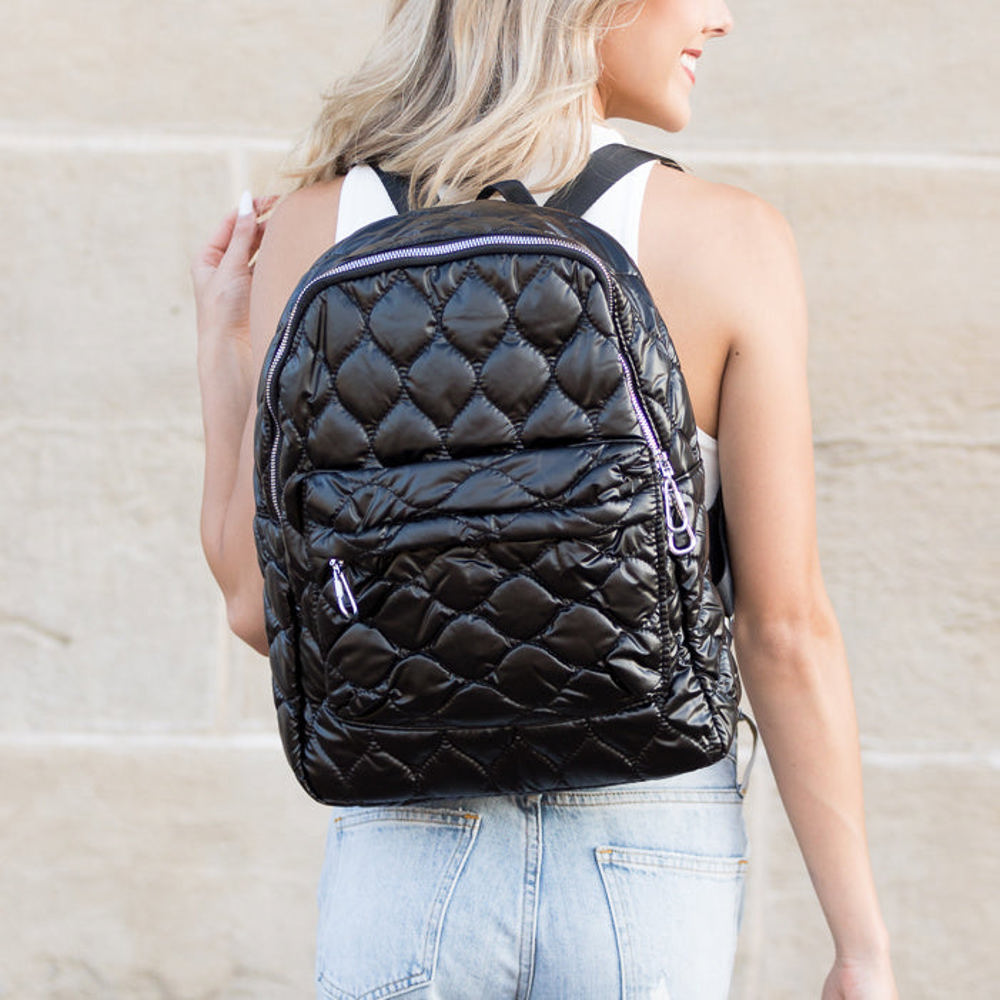 Jade Metallic Puffer Backpack | AILI'S CORNER