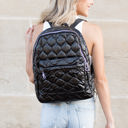  Jade Metallic Puffer Backpack | AILI'S CORNER