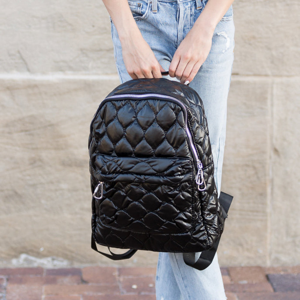 Jade Metallic Puffer Backpack | AILI'S CORNER