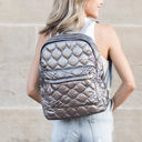  Jade Metallic Puffer Backpack | AILI'S CORNER