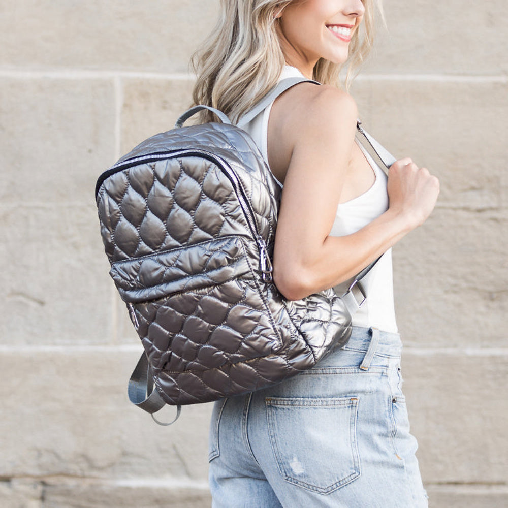 Jade Metallic Puffer Backpack | AILI'S CORNER