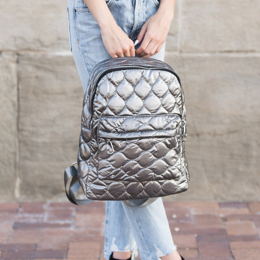 Jade Metallic Puffer Backpack | AILI'S CORNER