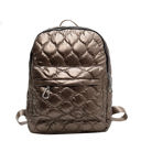 Gold Jade Metallic Puffer Backpack | AILI'S CORNER