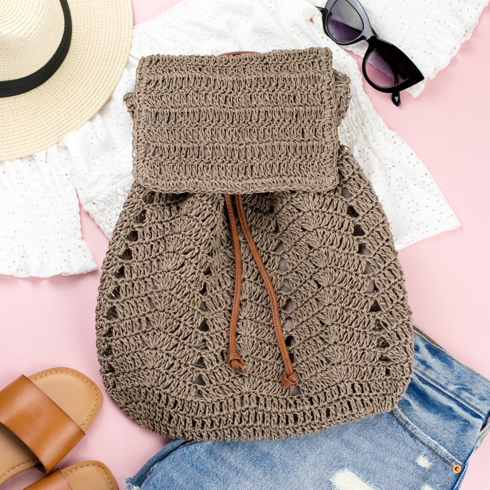 Woven Straw Backpack | AILI'S CORNER