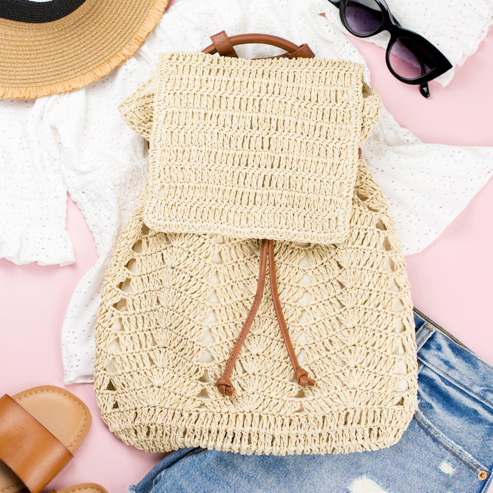 Woven Straw Backpack | AILI'S CORNER