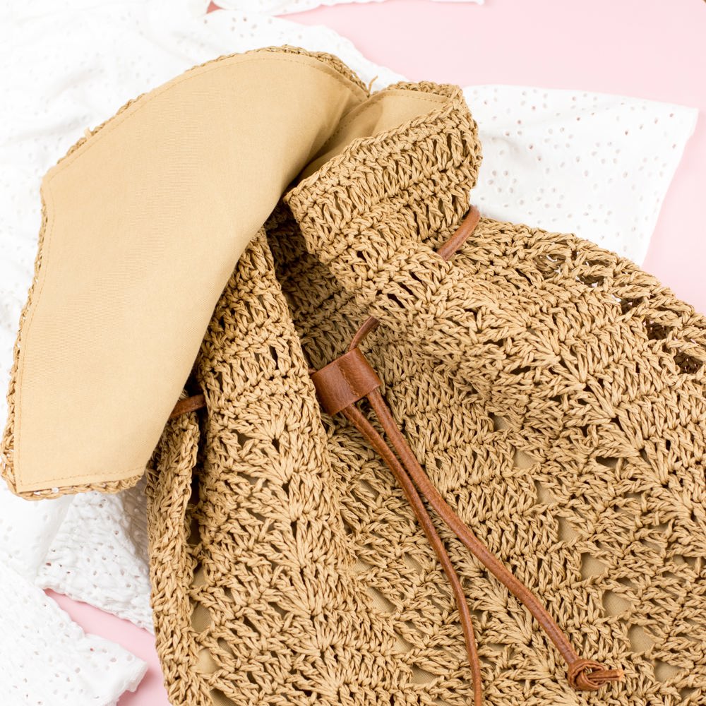 Woven Straw Backpack | AILI'S CORNER