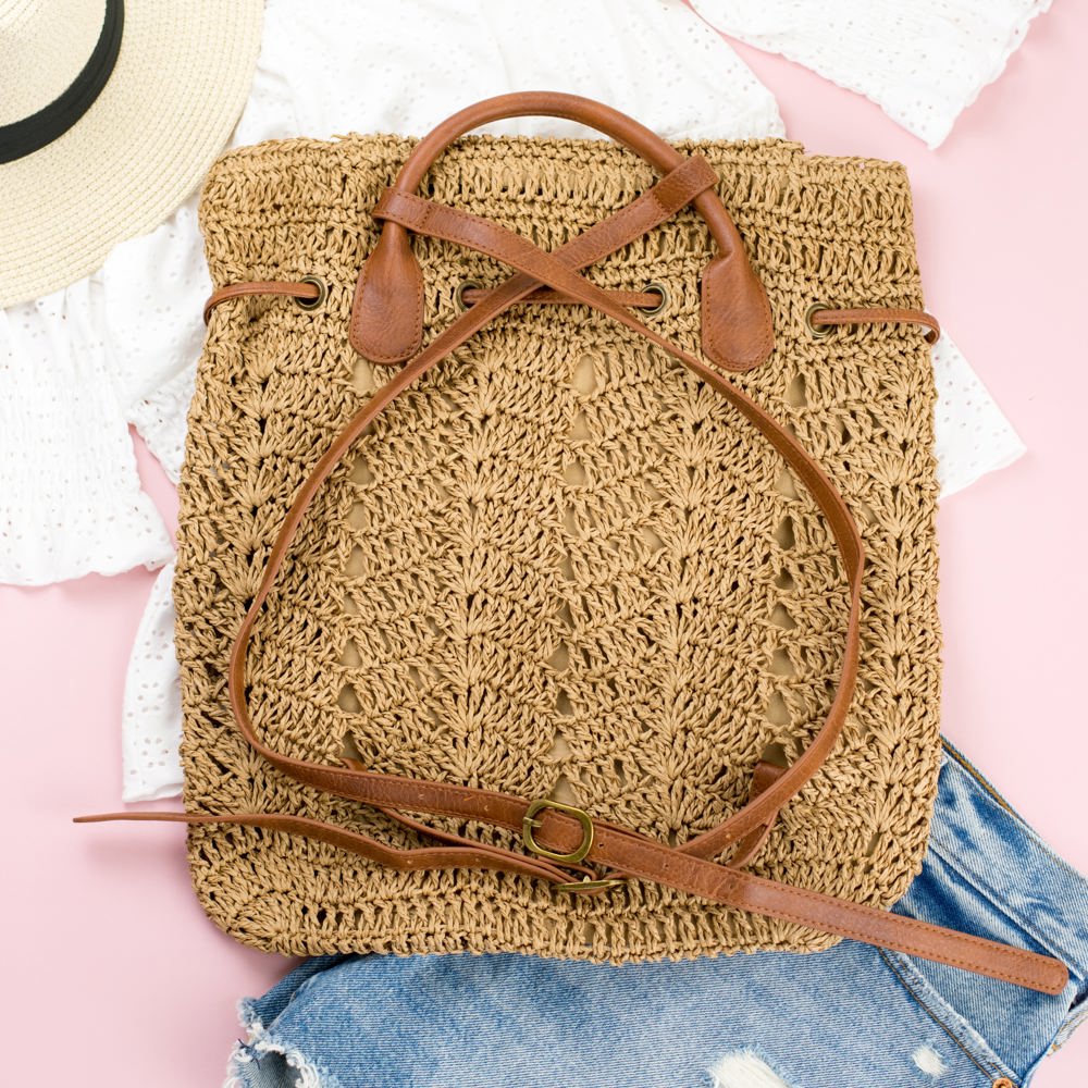 Woven Straw Backpack | AILI'S CORNER