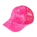 Hot Pink CC Tie Dye Ponytail Caps | AILI'S CORNER