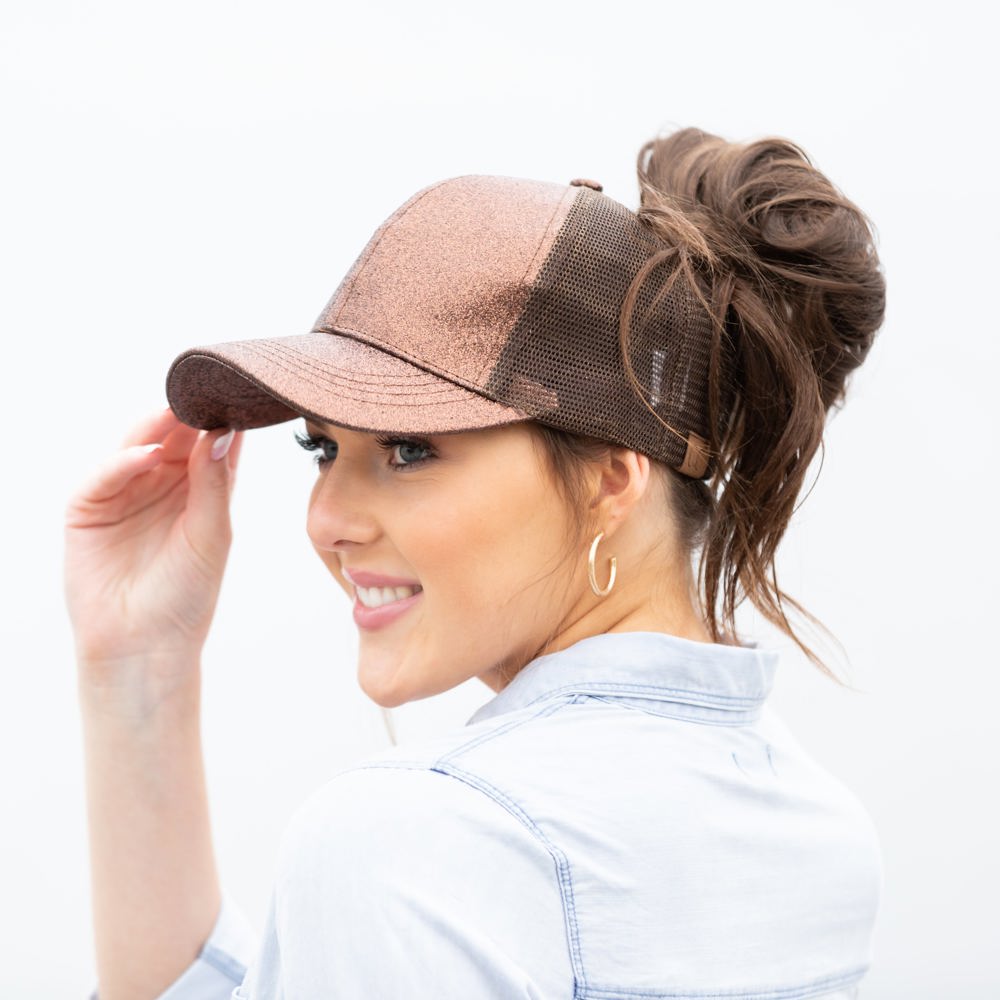 C.C Glitter Messy Bun Hats | AILI'S CORNER