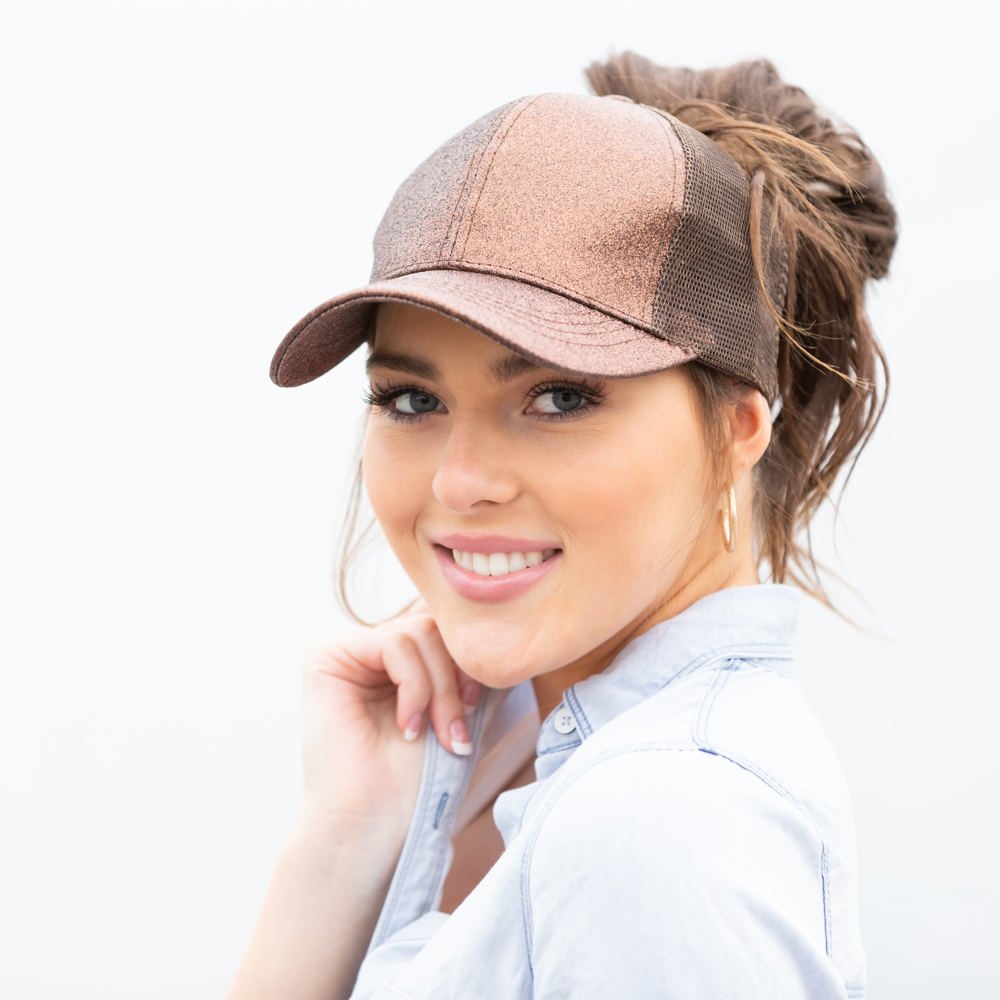 C.C Glitter Messy Bun Hats | AILI'S CORNER