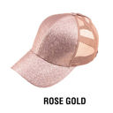 Rose-Gold C.C Glitter Messy Bun Hats | AILI'S CORNER