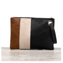 Black/Cream/Chestnut Oversize Everyday Color Block Clutch | AILI'S CORNER