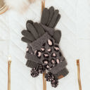 Light Mel. Gray C.C® Leopard Glove Set | AILI'S CORNER