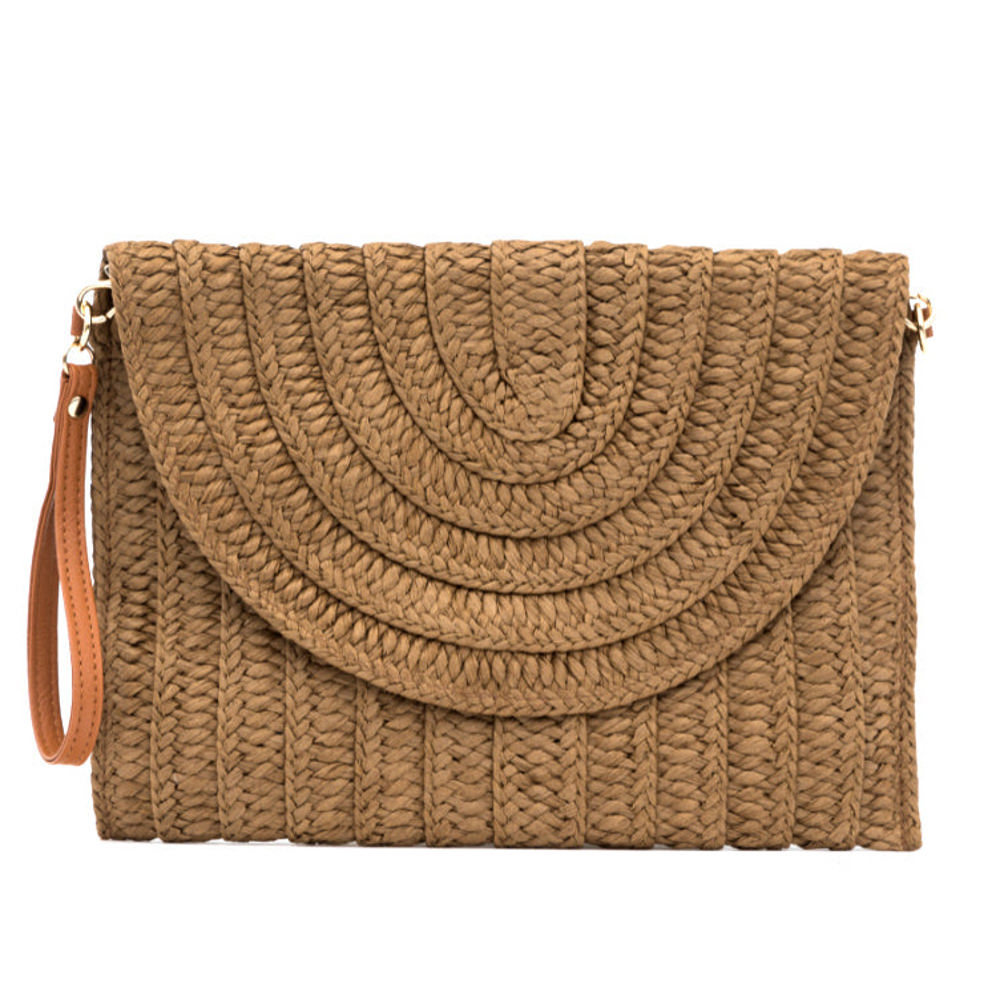 Straw Foldover Convertible Clutch | AILI'S CORNER