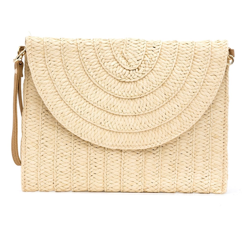 Straw Foldover Convertible Clutch | AILI'S CORNER