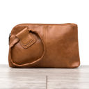 Cognac Wristlet Mini Clutch | AILI'S CORNER