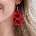  Wooden Heart Teardrop Earrings | AILI'S CORNER