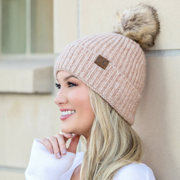 C.C® Cozy Marled Pom Beanie | AILI'S CORNER