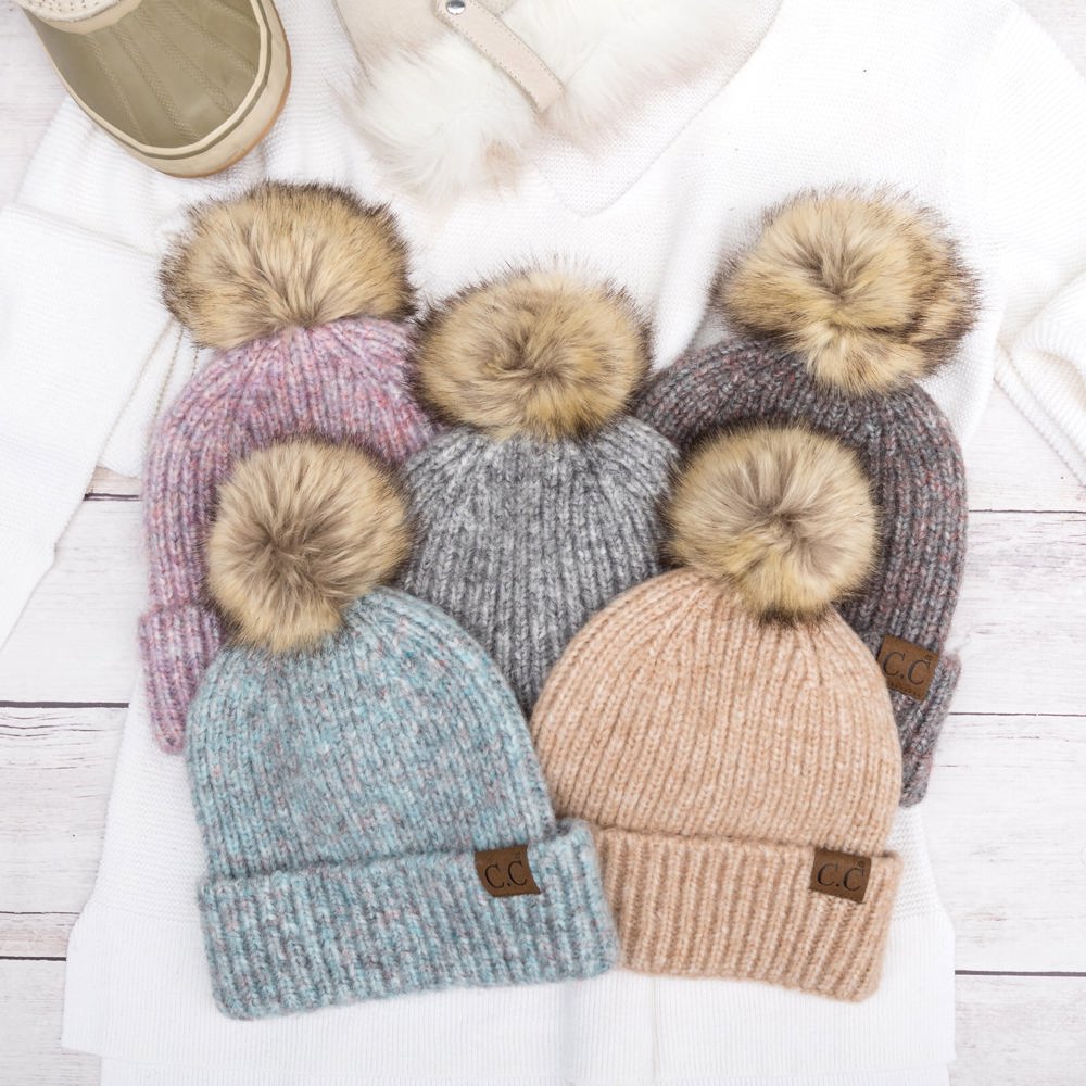 C.C® Cozy Marled Pom Beanie | AILI'S CORNER